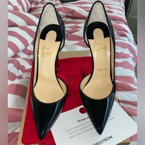 Christian louboutin 7.5 Iriza 100mm black patent leather